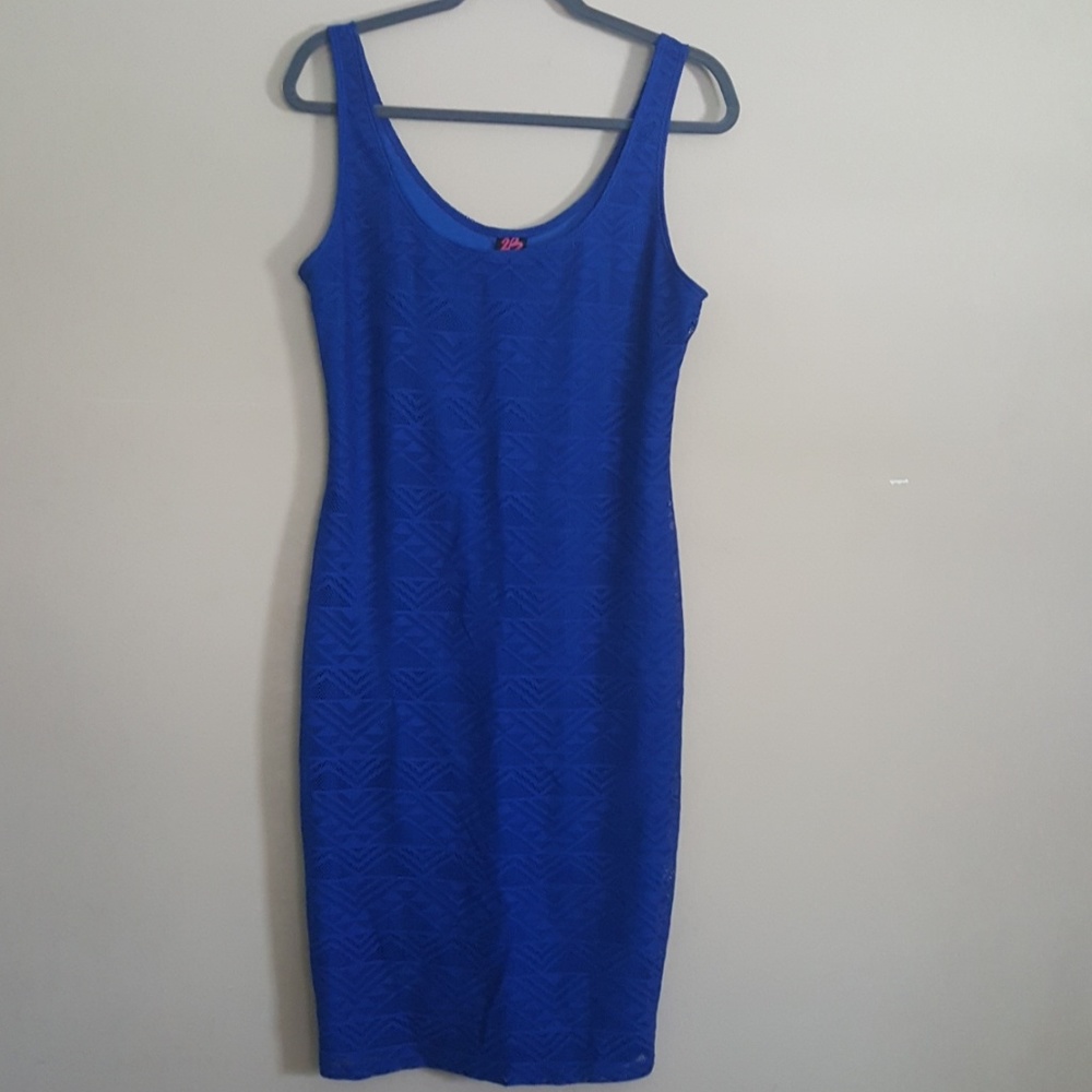 2B BEBE sleeveless blue dress size L